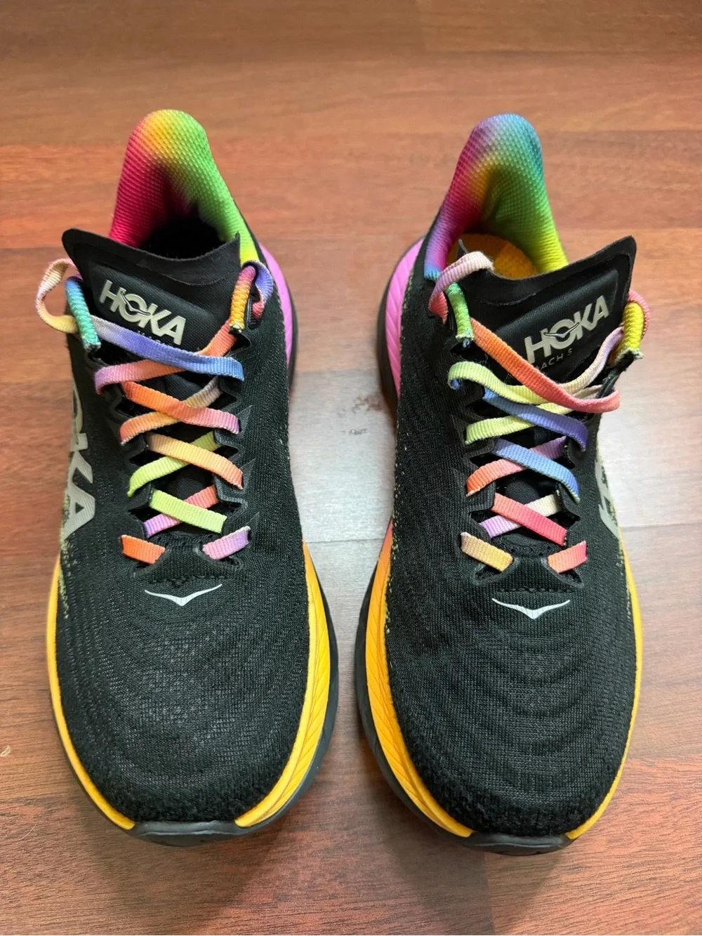 Women’s HOKA Mach 5 Rainbow Running Shoes Size 7